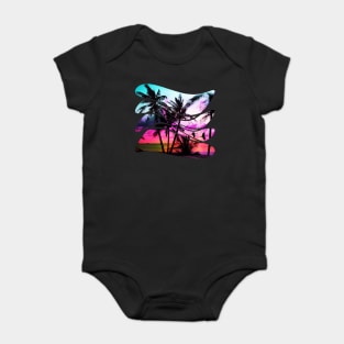 sunset beach In the 80s vintage style Baby Bodysuit